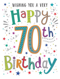 70th birthday card- Dazzles