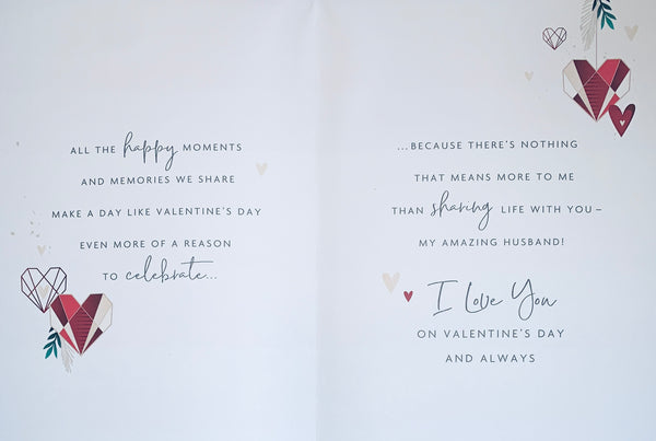 Husband Valentine’s Day card - hearts