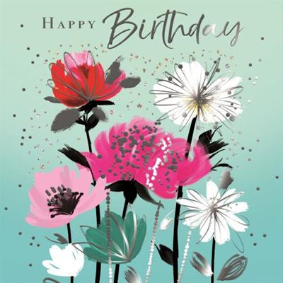 Birthday card for her bright flowers