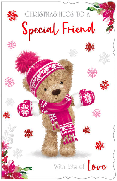 Special friend Christmas card - cute bear