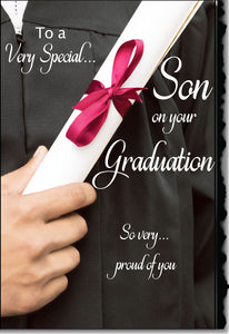 Son Graduation card - sentimental verse