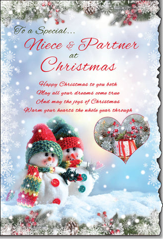 Niece and her partner Christmas card - sentimental verse