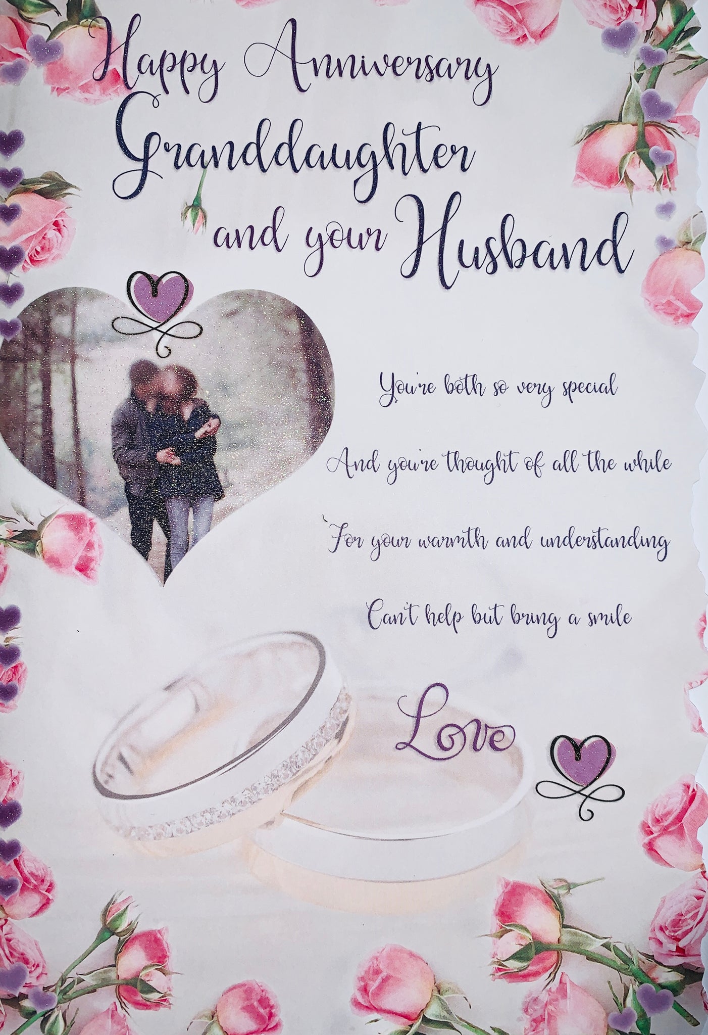 Granddaughter and Husband anniversary card- long verse