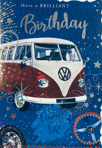 Birthday card for him vw camper van