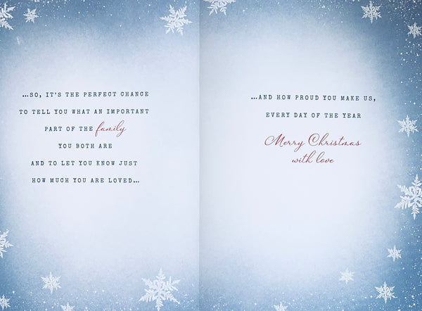 Son and Daughter-in-law Christmas card - winter scene