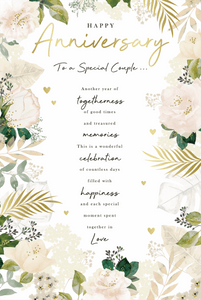 Your wedding anniversary card- flowers and hearts