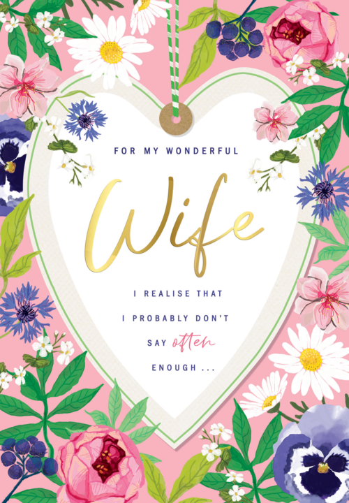 Wife birthday card - floral