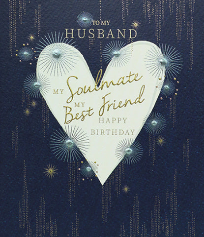 Husband birthday card- soulmate heart