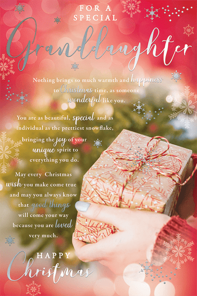Granddaughter Christmas card- sentimental verse
