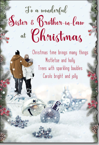 Sister and Brother-in-law Christmas card - sentimental verse