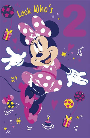 Age 2 birthday card - Minnie mouse