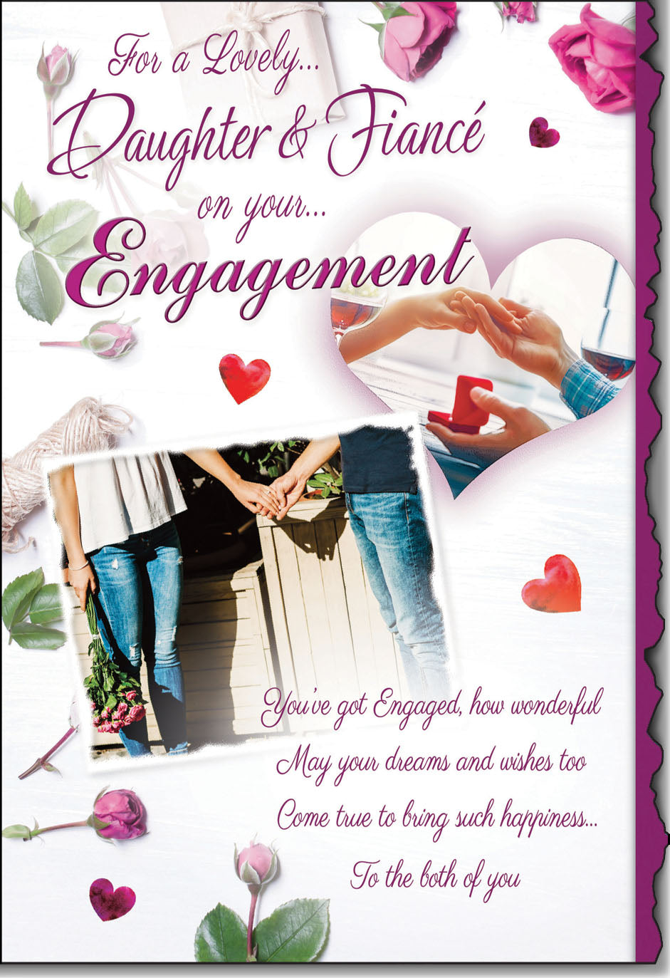 Daughter and Fiancé engagement congratulations card