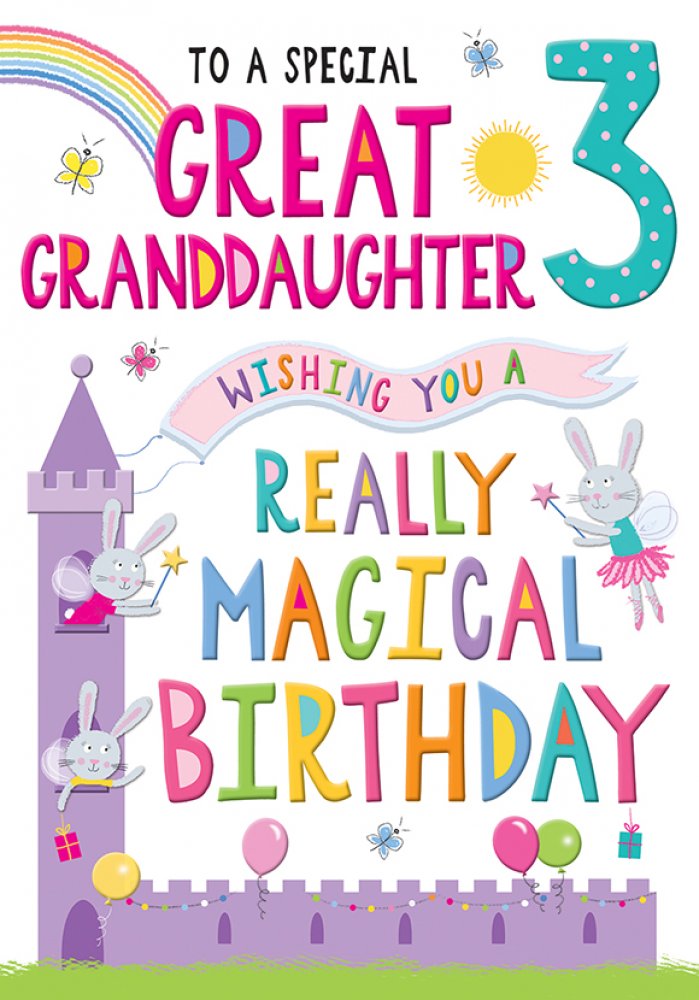Great Granddaughter 3rd birthday card