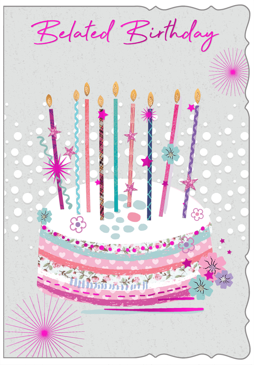 Belated birthday card- birthday cake