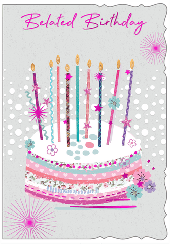 Belated birthday card- birthday cake