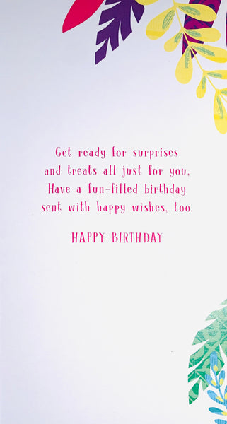 Age 5 birthday card- cute flamingo