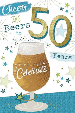 50th birthday card - craft beer