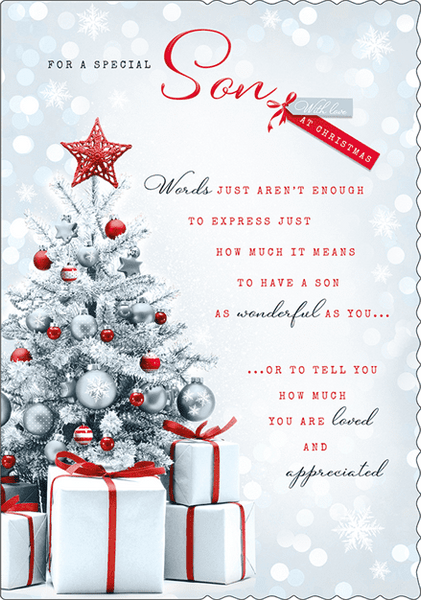 Son Christmas card - Xmas tree