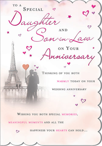Daughter and Son in law wedding anniversary card - Paris