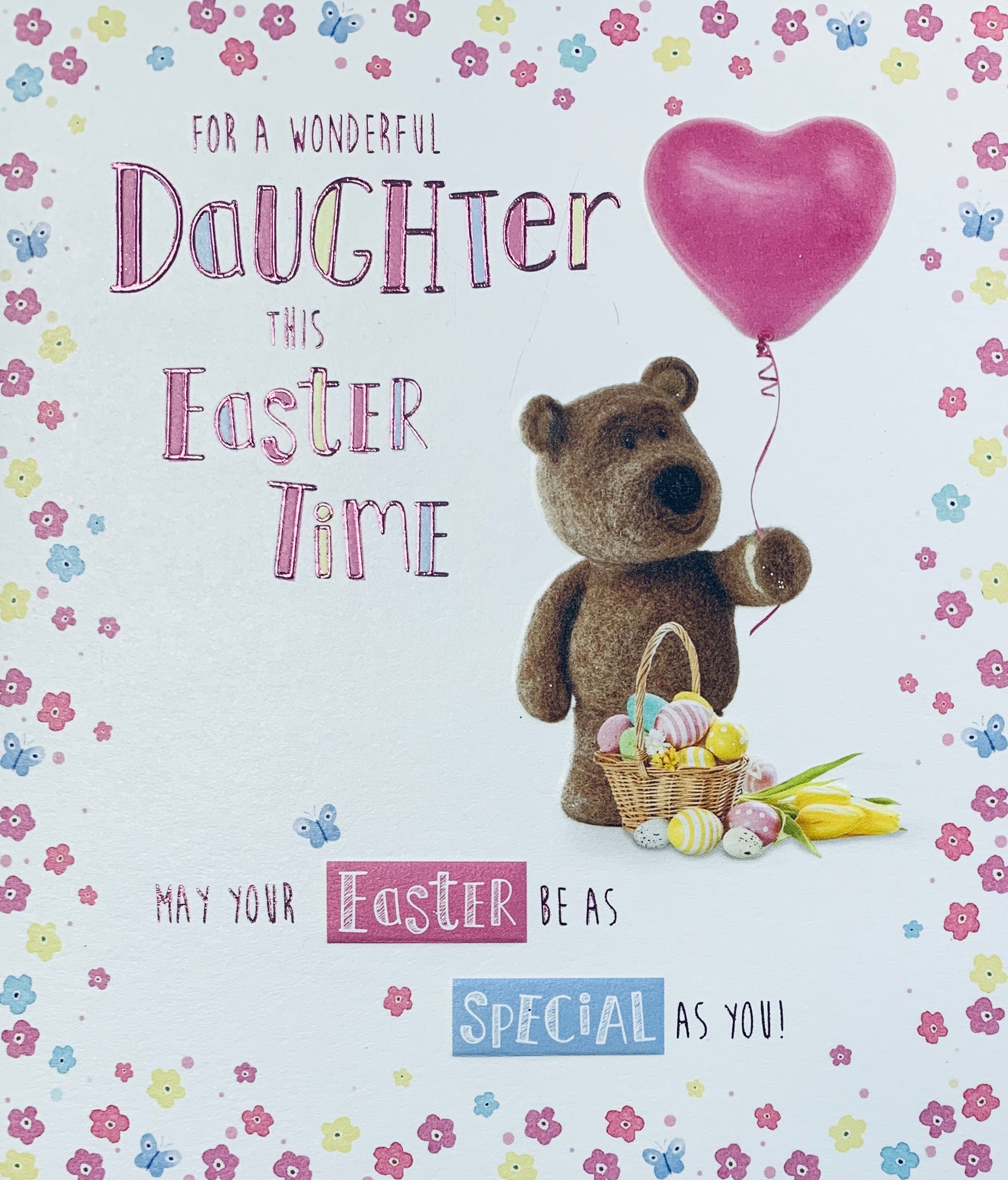 Daughter Easter card- cute bear