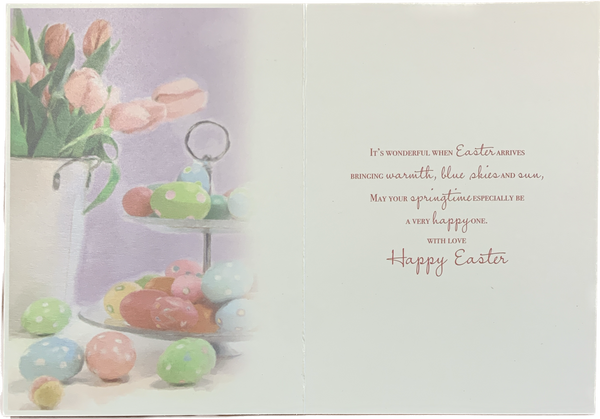Easter card- Easter eggs and flowers