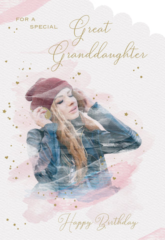 Great-Granddaughter birthday card- music