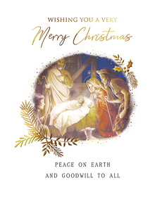 Religious Christmas card - Nativity scene