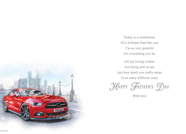Dad Father’s Day card- red sports car