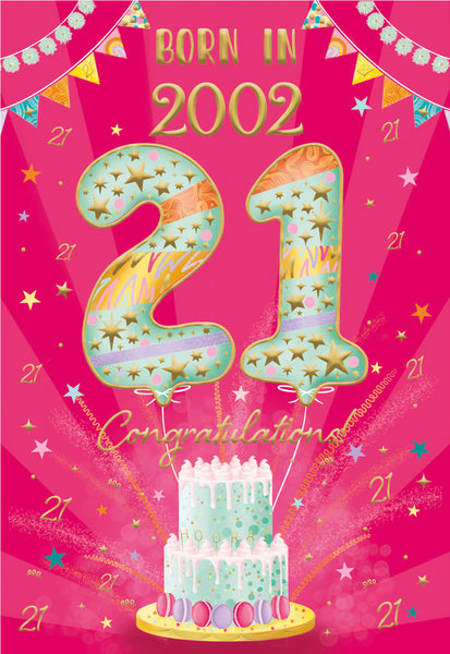 21st birthday card - born in 2002