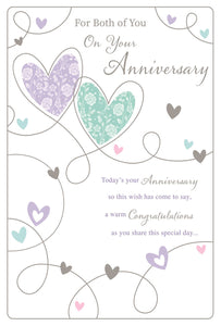 Your anniversary card modern hearts