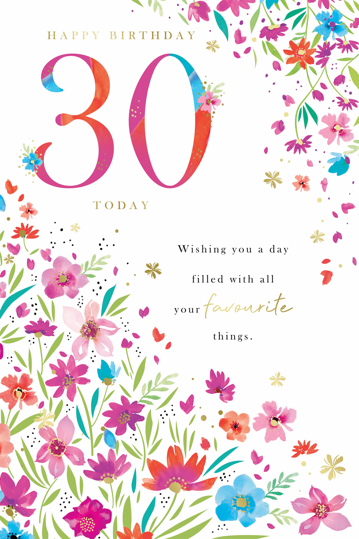 30th birthday card- flowers