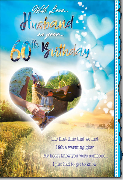 Husband 60th birthday card- sentimental verse