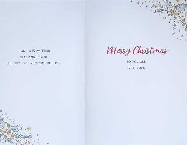 Sister and family Christmas card - Xmas holly