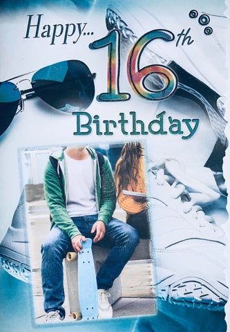 16th birthday card - skateboarding
