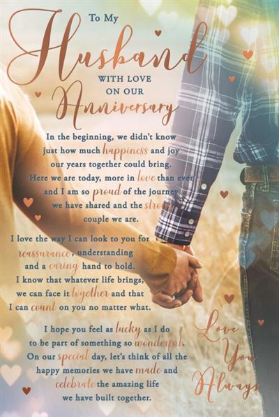 Husband anniversary card - sentimental verse