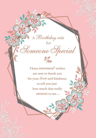 Someone Special birthday card - flowers