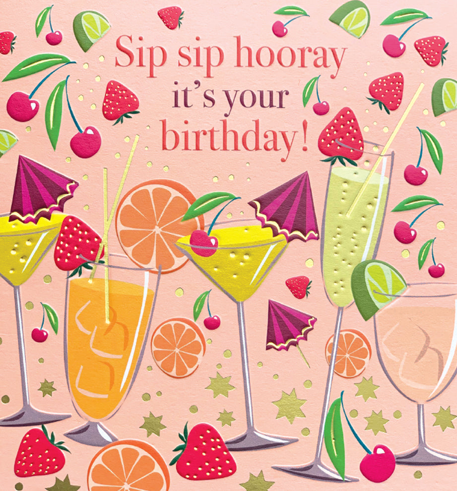 Birthday card for her- cocktails
