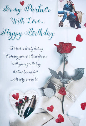 Partner birthday card- loving words