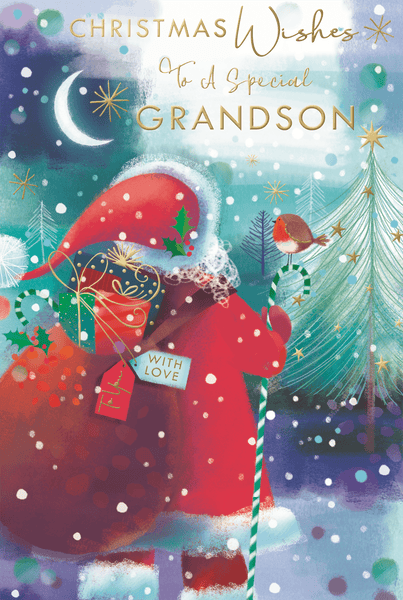Grandson Christmas card - Father Christmas