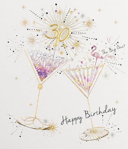 30th birthday card- sparkling cocktails