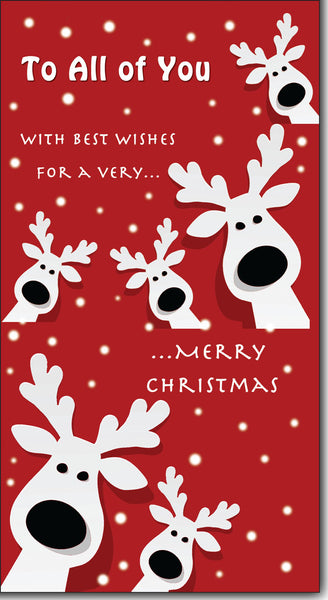 To all of you Christmas card - cute reindeers