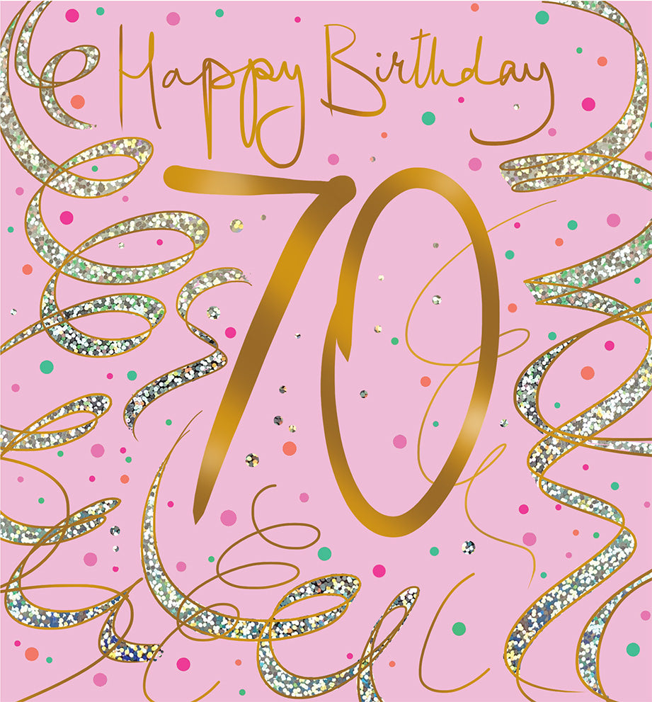 70th birthday card- sparklicious
