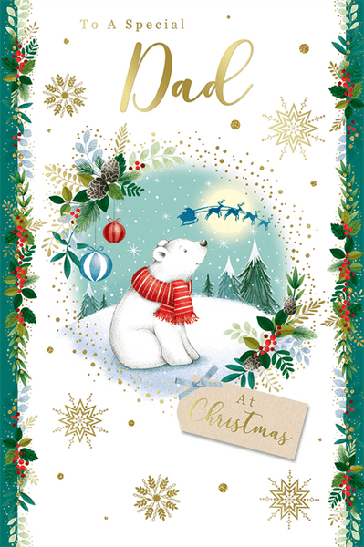Dad Christmas card - cute polar bear