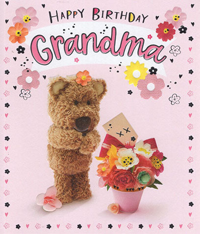 Grandma birthday card - cute Barley bear