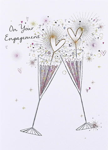Engagement congratulations card- sparkling drinks