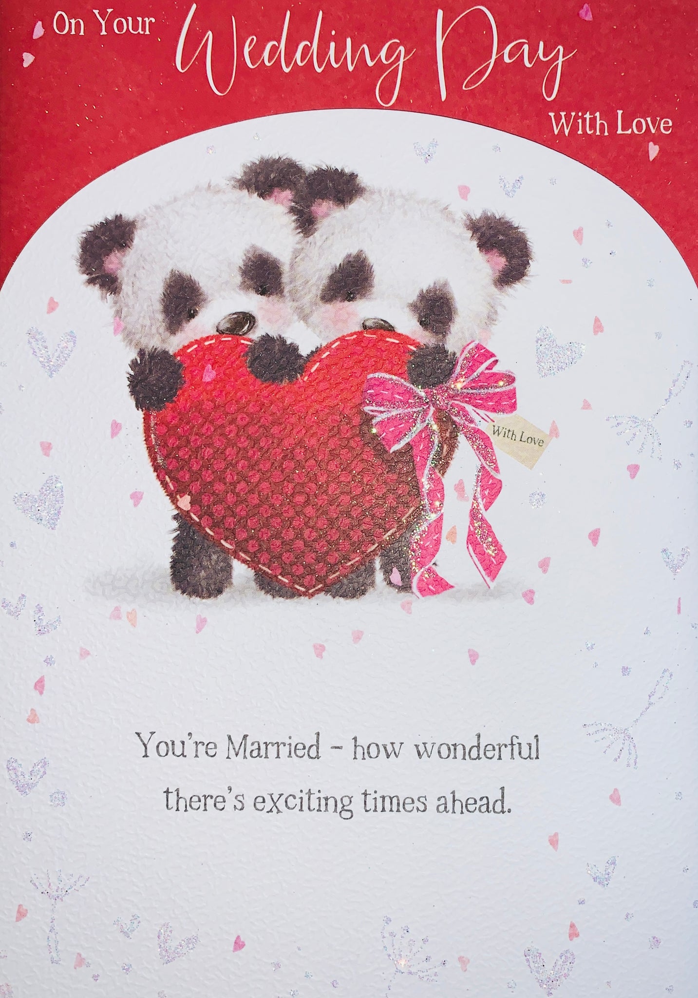 Wedding day card - cute bears with heart