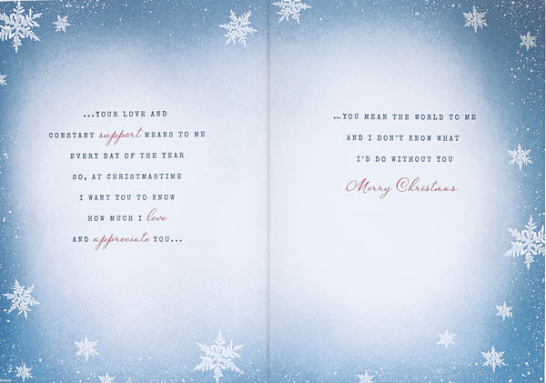 Husband Christmas card - loving winter scene
