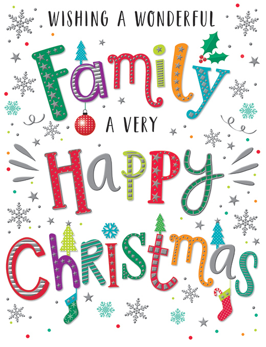 To all the family Christmas card- dazzles
