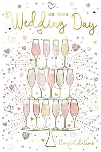 Wedding day card- sparkling champagne