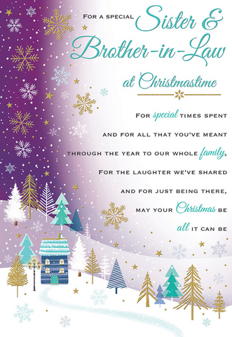 Sister and Brother-in-law Christmas card- long verse